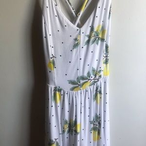 NWOT Forever 21 lemon white romper